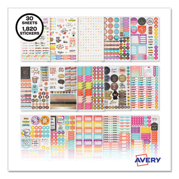 Avery® Planner Sticker Variety Pack For Moms, Budget, Family, Fitness, Holiday, Work, Assorted Colors, 1,820-pack freeshipping - TVN Wholesale